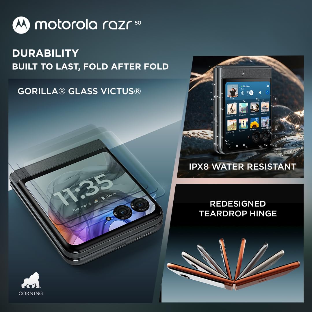 Motorola razr 50 (Koala Grey, 8GB RAM, 256GB Storage) | 3.6
